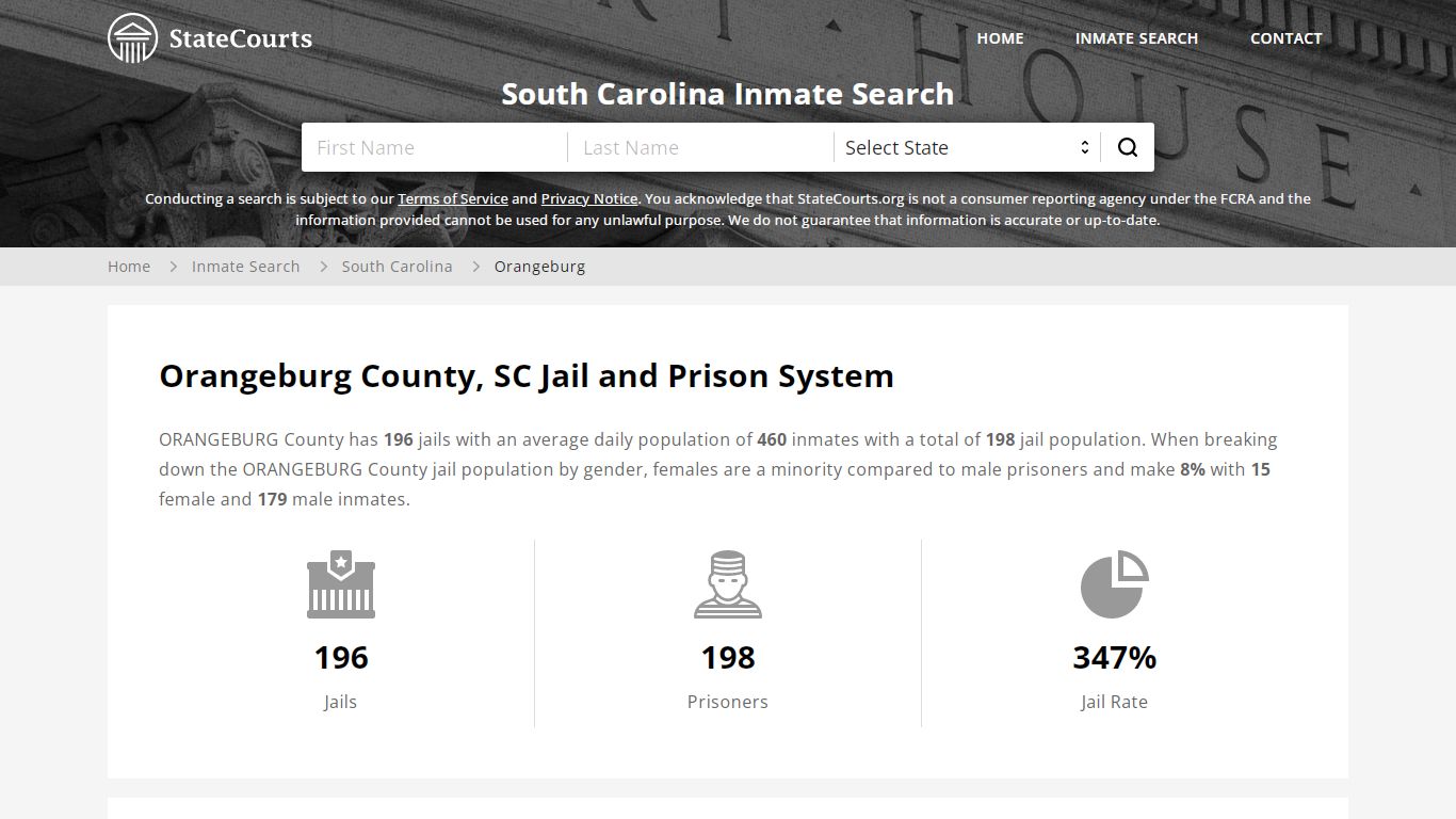 Orangeburg County, SC Inmate Search - StateCourts